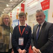 Caroline Clarke Principal Skerries CC, Adam Kelly Winner Young Scientist, CO DDLETB Paddy Lavelle