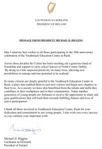 Message From President Michael D Higgins