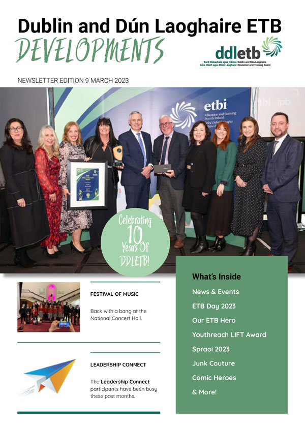 DDLETB Developments Newsletter Edition 9 Cover