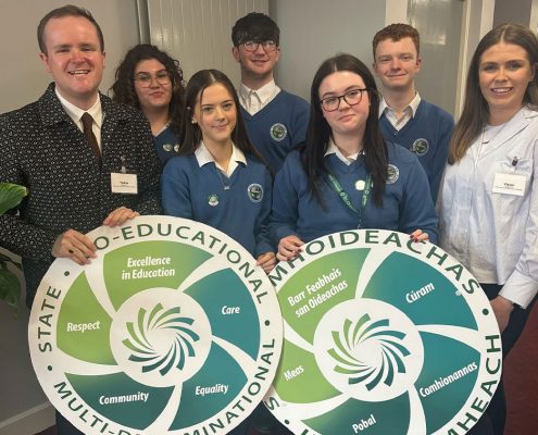 DDLETB Launch of ETHOS Ambassador Programme students with logo